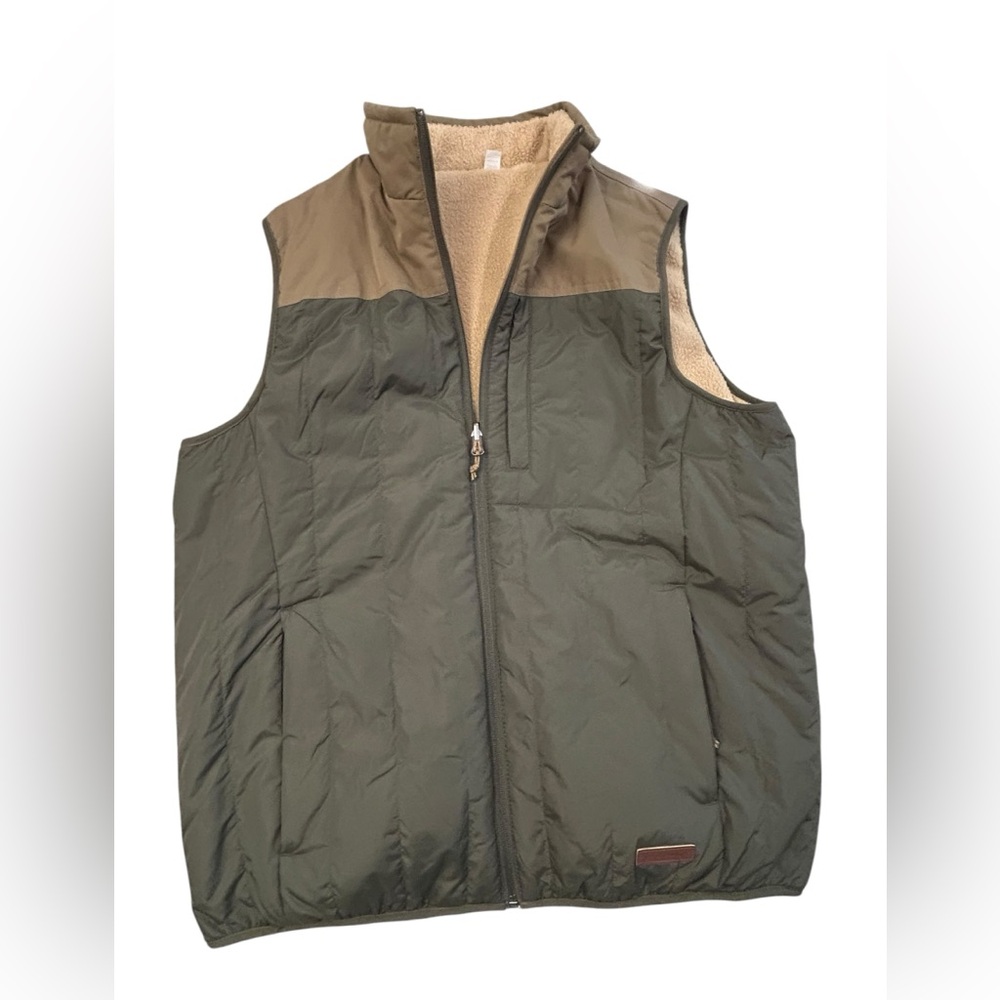 Free Country Men's Two-Tone Fleece Lined‎ Puffer Vest M Like New